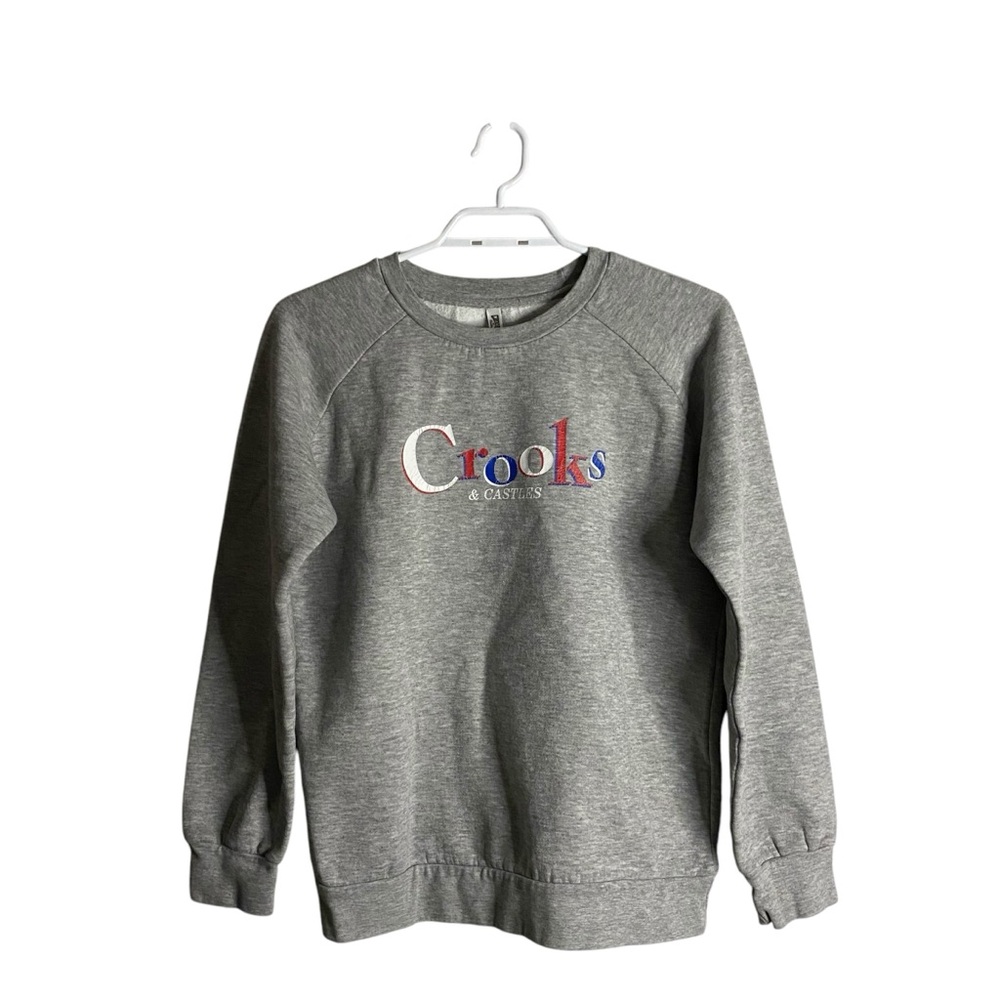 Crooks & Castles Women’s Gray Classic Crewneck Graphic Sweatshirt